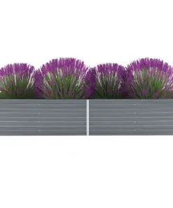 vidaXL Garden Raised Bed Galvanised Steel 240x80x45 cm Grey
