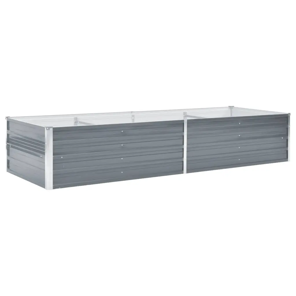 vidaXL Garden Planter Galvanised Steel 240x80x45 cm Grey