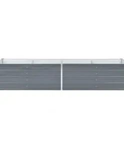 vidaXL Garden Planter Galvanised Steel 240x80x45 cm Grey