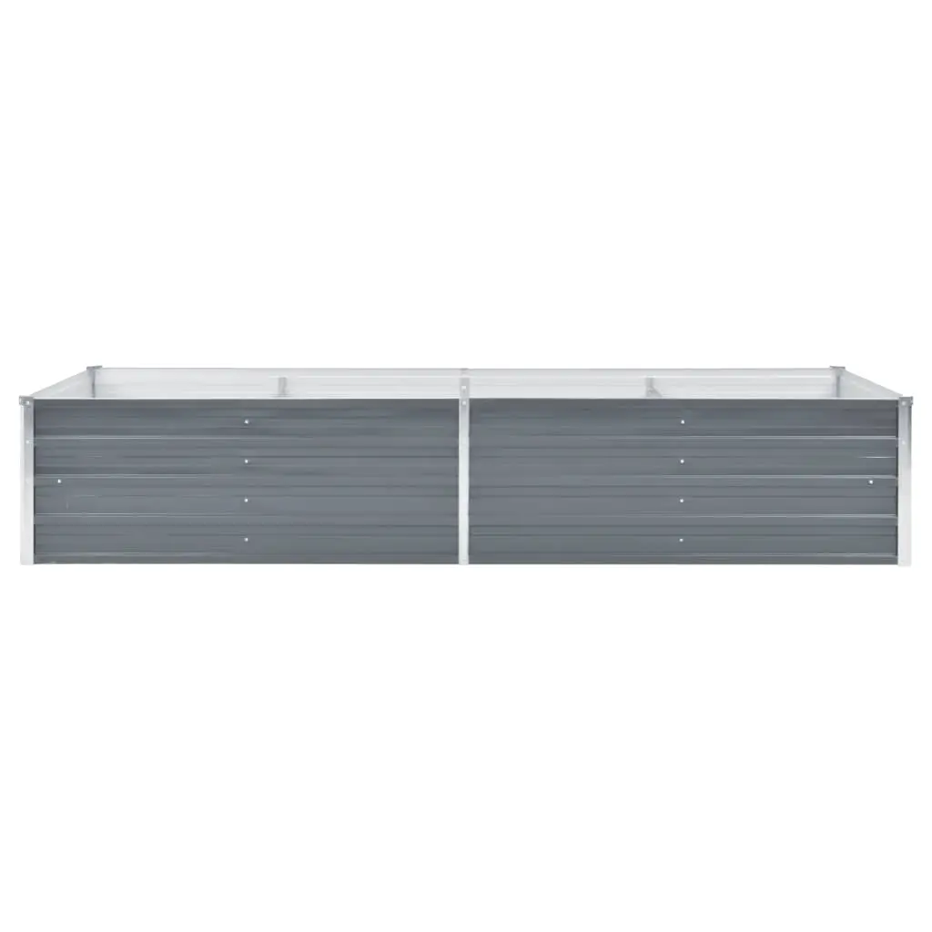 vidaXL Garden Planter Galvanised Steel 240x80x45 cm Grey