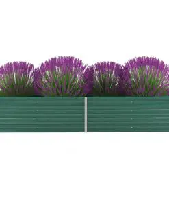 vidaXL Garden Raised Bed Galvanised Steel 240x80x45 cm Green