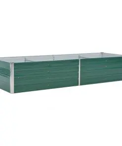 vidaXL Garden Planter Galvanised Steel 240x80x45 cm Green