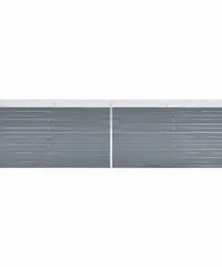 vidaXL Garden Planter Galvanised Steel 320x80x77 cm Grey