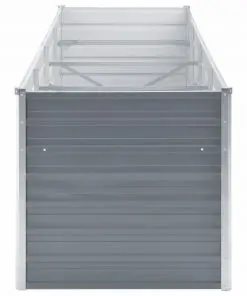 vidaXL Garden Planter Galvanised Steel 320x80x77 cm Grey