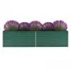 vidaXL Garden Raised Bed Galvanised Steel 320x80x77 cm Green
