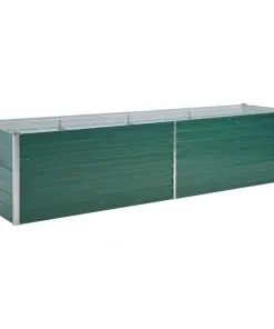 vidaXL Garden Planter Galvanised Steel 320x80x77 cm Green