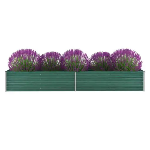 vidaXL Garden Planter Galvanised Steel 320x80x45 cm Green