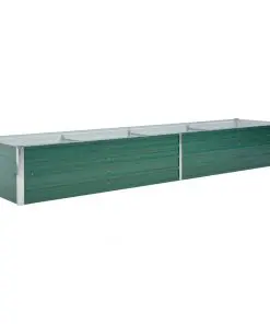 vidaXL Garden Planter Galvanised Steel 320x80x45 cm Green