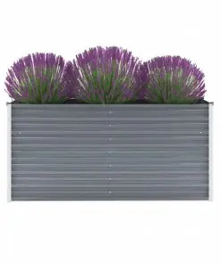 vidaXL Garden Planter Galvanised Steel 160x40x77 cm Grey