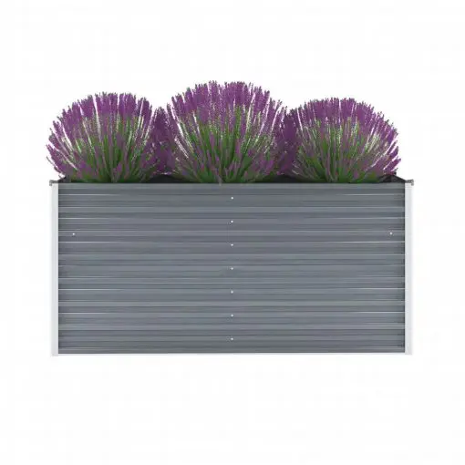 vidaXL Garden Planter Galvanised Steel 160x40x77 cm Grey