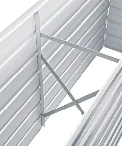 vidaXL Garden Planter Galvanised Steel 160x40x77 cm Grey