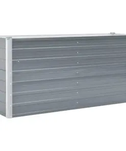 vidaXL Garden Planter Galvanised Steel 160x40x77 cm Grey