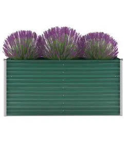 vidaXL Garden Planter Galvanised Steel 160x40x77 cm Green