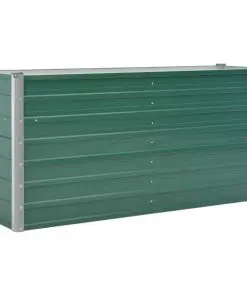 vidaXL Garden Planter Galvanised Steel 160x40x77 cm Green