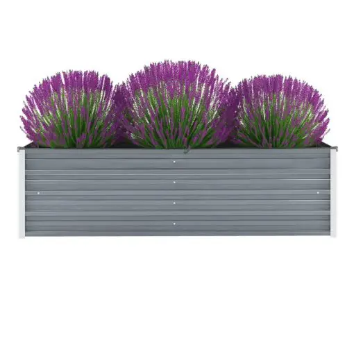 vidaXL Garden Planter Galvanised Steel 160x40x45 cm Grey