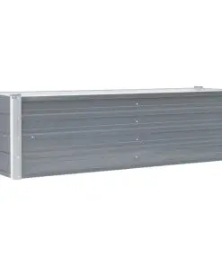 vidaXL Garden Planter Galvanised Steel 160x40x45 cm Grey