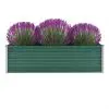 vidaXL Garden Raised Bed Galvanised Steel 160x40x45 cm Green