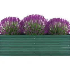 vidaXL Garden Raised Bed Galvanised Steel 160x40x45 cm Green