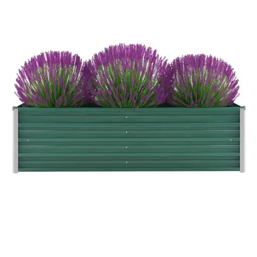 vidaXL Garden Planter Galvanised Steel 160x40x45 cm Green