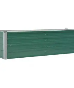 vidaXL Garden Planter Galvanised Steel 160x40x45 cm Green