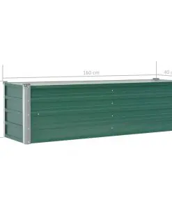 vidaXL Garden Planter Galvanised Steel 160x40x45 cm Green