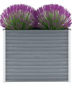 vidaXL Garden Raised Bed Galvanised Steel 100x40x77 cm Grey