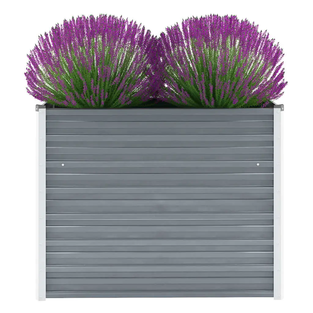 vidaXL Garden Planter Galvanised Steel 100x40x77 cm Grey