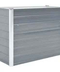 vidaXL Garden Planter Galvanised Steel 100x40x77 cm Grey
