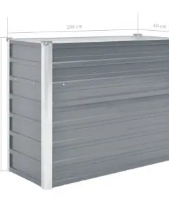 vidaXL Garden Planter Galvanised Steel 100x40x77 cm Grey