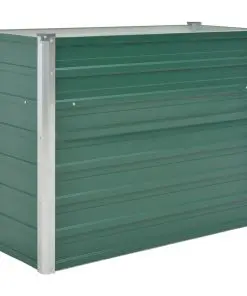 vidaXL Garden Planter Galvanised Steel 100x40x77 cm Green