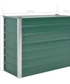 vidaXL Garden Planter Galvanised Steel 100x40x77 cm Green