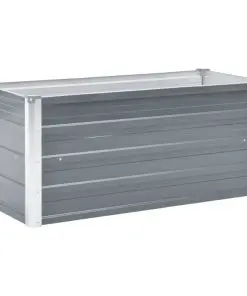 vidaXL Garden Planter Galvanised Steel 100x40x45 cm Grey