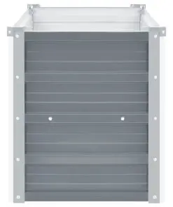 vidaXL Garden Planter Galvanised Steel 100x40x45 cm Grey