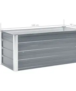vidaXL Garden Planter Galvanised Steel 100x40x45 cm Grey