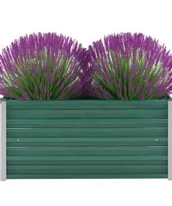 vidaXL Garden Raised Bed Galvanised Steel 100x40x45 cm Green