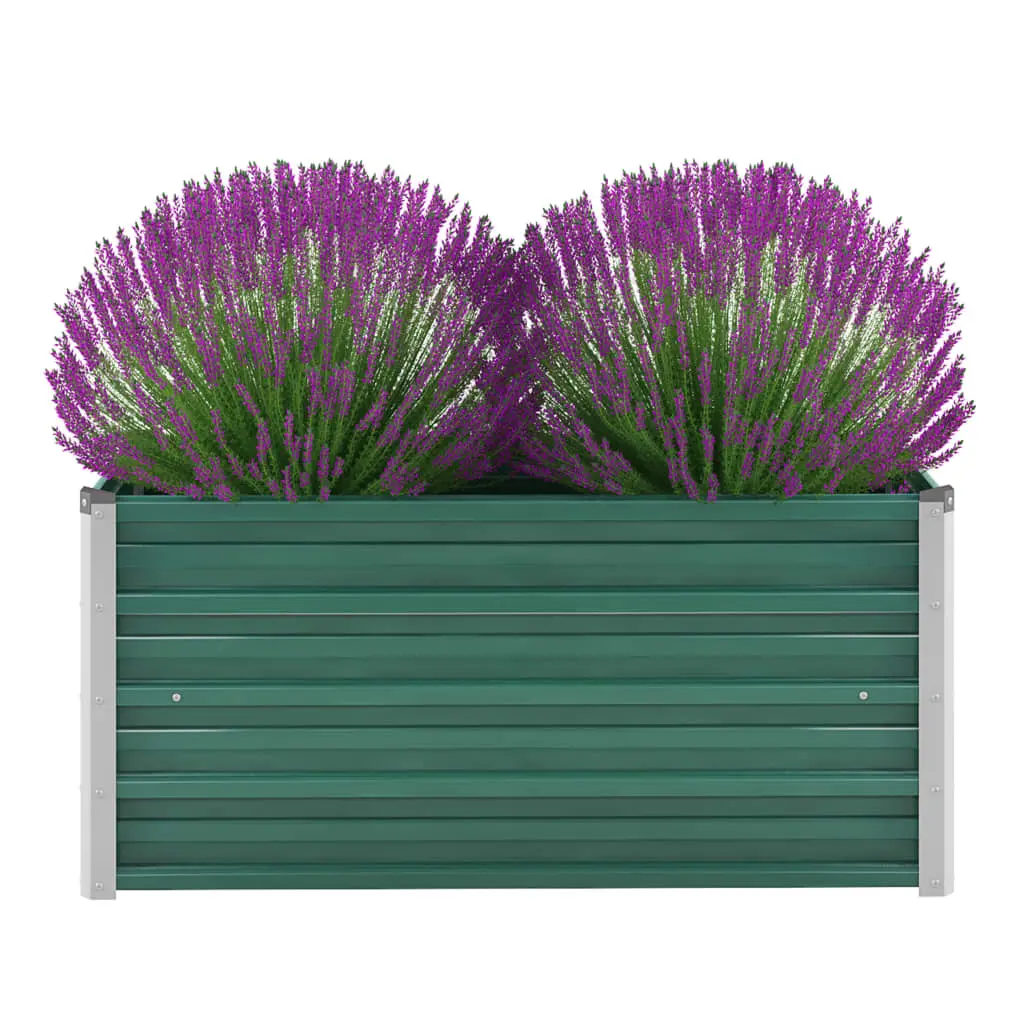 vidaXL Garden Planter Galvanised Steel 100x40x45 cm Green