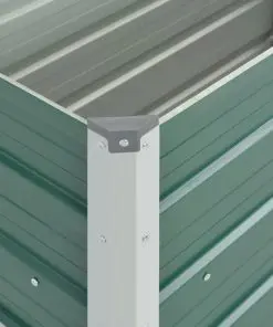 vidaXL Garden Planter Galvanised Steel 100x40x45 cm Green