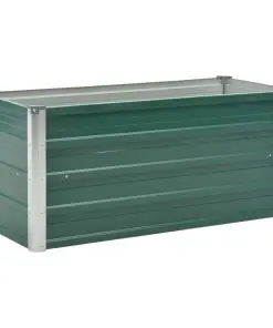 vidaXL Garden Planter Galvanised Steel 100x40x45 cm Green