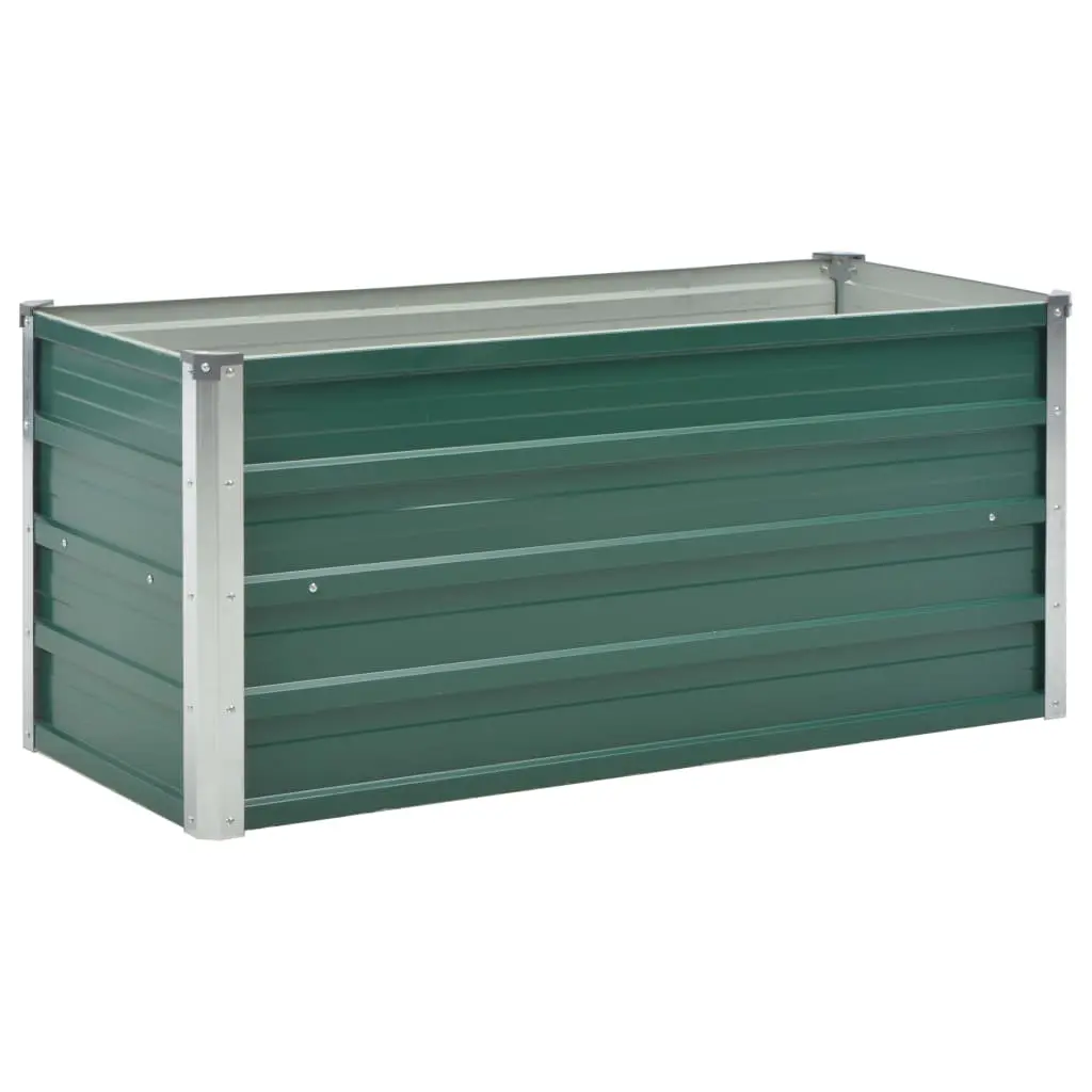vidaXL Garden Planter Galvanised Steel 100x40x45 cm Green