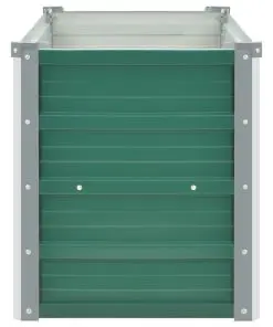 vidaXL Garden Planter Galvanised Steel 100x40x45 cm Green
