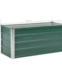 vidaXL Garden Planter Galvanised Steel 100x40x45 cm Green