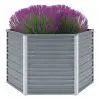 vidaXL Garden Raised Bed Galvanised Steel 129x129x77 cm Grey vidaXL Garden Raised Bed Galvanised Steel 129x129x77 cm Grey