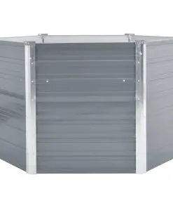 vidaXL Garden Planter Galvanised Steel 129x129x77 cm Grey