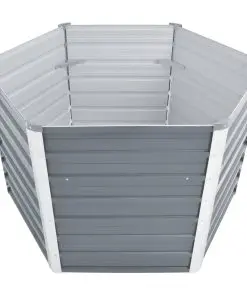 vidaXL Garden Planter Galvanised Steel 129x129x77 cm Grey