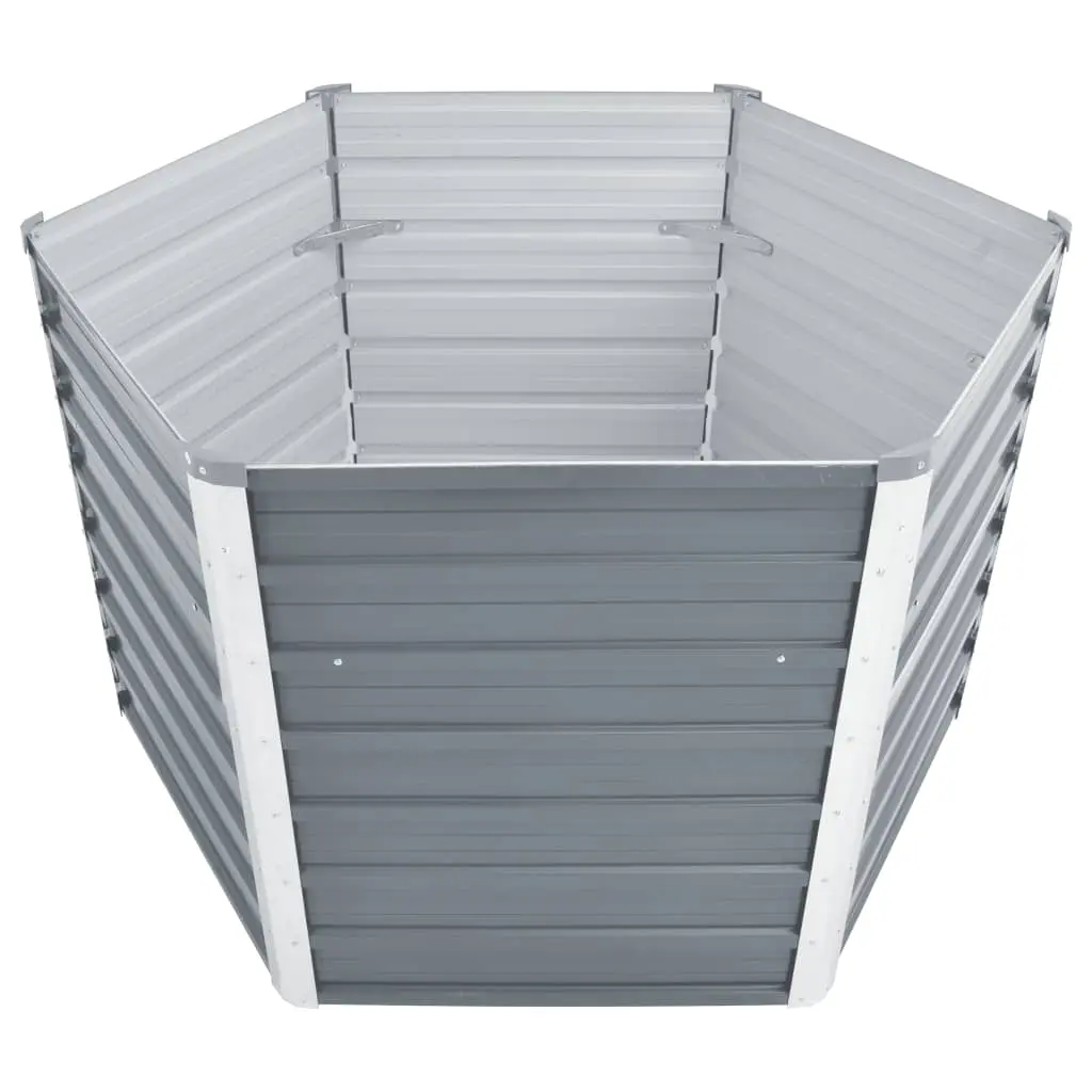 vidaXL Garden Planter Galvanised Steel 129x129x77 cm Grey
