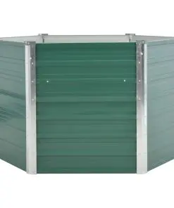 vidaXL Garden Planter Galvanised Steel 129x129x77 cm Green