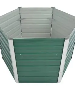 vidaXL Garden Planter Galvanised Steel 129x129x77 cm Green