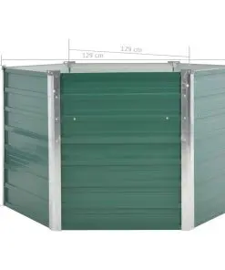 vidaXL Garden Planter Galvanised Steel 129x129x77 cm Green