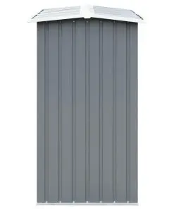 vidaXL Garden Log Storage Shed Galvanised Steel 330x92x153 cm Grey