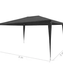 vidaXL Party Tent 3×4 m PE Anthracite